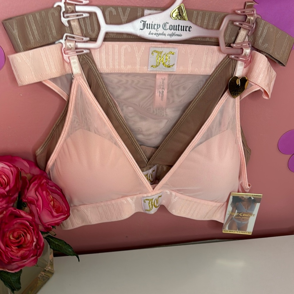 Juicy Couture Mesh Bralette & Panty Set